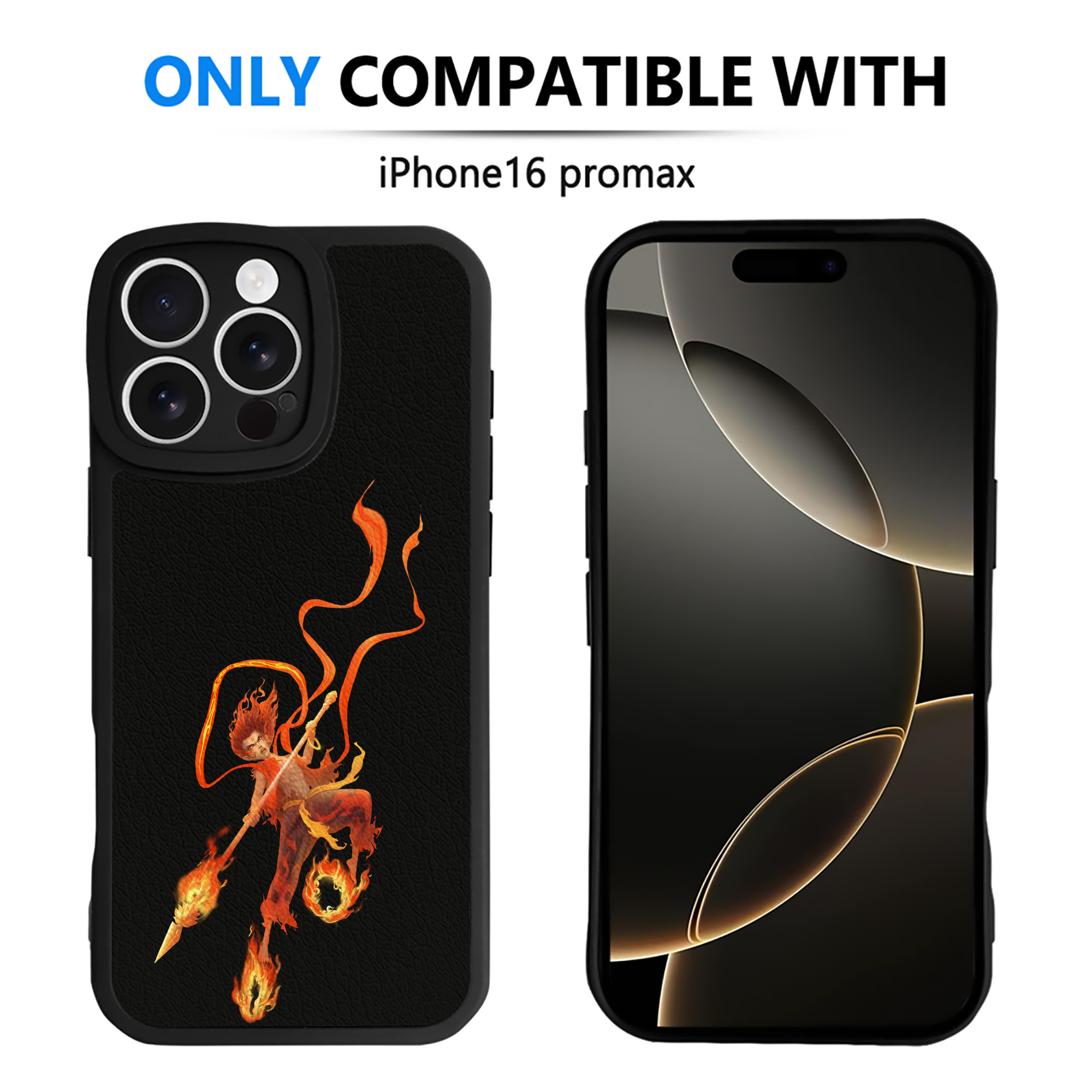 （画像用） Ne Zha 2 ナタ 魔童の大暴れ 【iPhone 16シリーズ対応】シリコンスマホケース（レザー調） 材質：シリコン